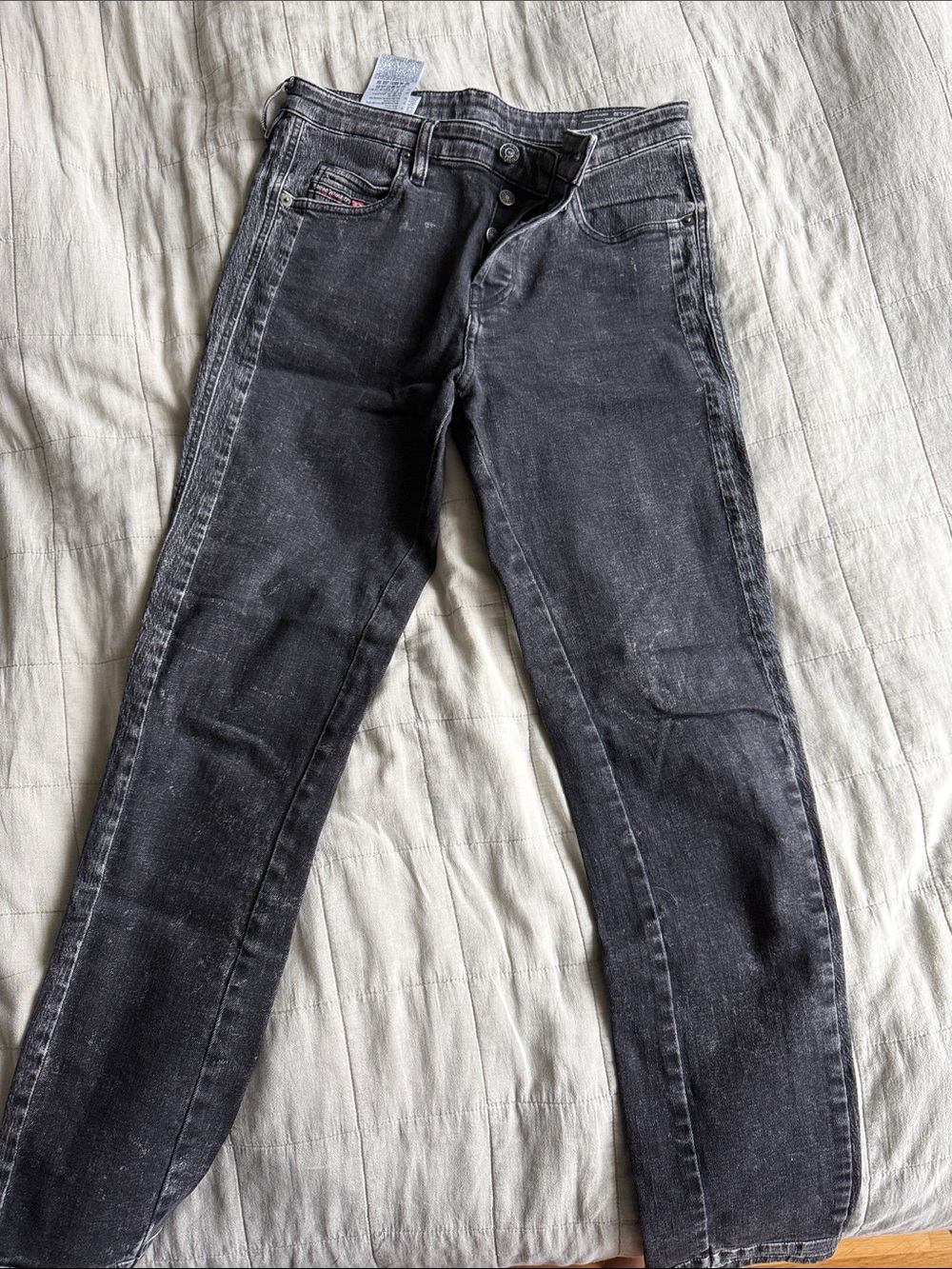 Diesel Women's Slim Straight Jeans — Washed Black